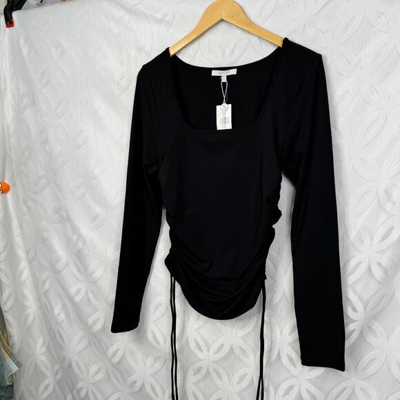 WAYF Ruched Top in Black Size L NWT - Picture 8 of 9